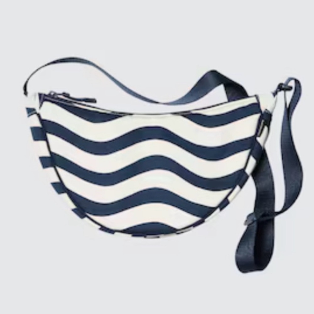 Stylish Navy and White Wave Crossbody Bag